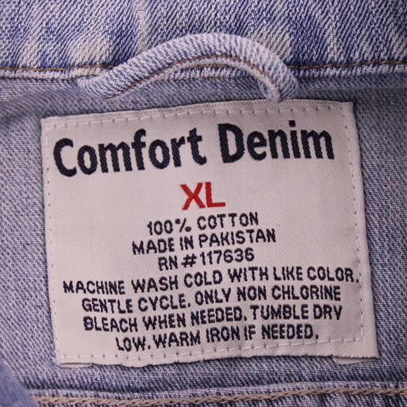 Comfort Denim Classic Light Wash Jean Jacket - Size XL - Picture 3 of 5